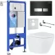 Унитаз с инсталляцией Roxen StounFix Slim 643669 с унитазом 530185-02 с кнопкой Glass 430280B