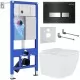 Унитаз с инсталляцией Roxen StounFix Slim 646038 с унитазом 530135-01 с кнопкой Glass 430280B