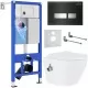 Унитаз с инсталляцией Roxen StounFix Slim 963184 с унитазом 530185-01Х с кнопкой Glass 430280B