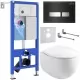 Унитаз с инсталляцией Roxen StounFix Slim 964256 с унитазом 530170-01 и с клавишей Glass 430280B