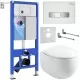 Унитаз с инсталляцией Roxen StounFix Slim 964245 с унитазом 530170-01 и с клавишей Glass 430280W