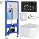 Унитаз с инсталляцией Roxen StounFix Slim 964295 с унитазом 530160-01 и с клавишей Santi 410260B