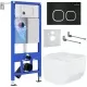 Унитаз с инсталляцией Roxen StounFix Slim 545698 с унитазом 530145-01 с кнопкой Santi 410280B