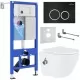Унитаз с инсталляцией Roxen StounFix Slim 906342 с унитазом 530185-01Х с кнопкой Santi 410260B