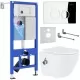 Унитаз с инсталляцией Roxen StounFix Slim 926249 с унитазом 530185-01Х с кнопкой Santi 410260CH