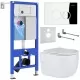 Унитаз с инсталляцией Roxen StounFix Slim 516917 с унитазом 530155-01 с кнопкой Santi 410260CH 
