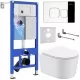 Унитаз с инсталляцией Roxen StounFix Slim 918025 с унитазом 530120-01 с кнопкой Santi 410280CH