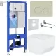 Унитаз с инсталляцией Roxen StounFix Slim 966244 с унитазом 530145-01 и с клавишей Santi 410260BG