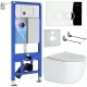 Унитаз с инсталляцией Roxen StounFix Slim 964332 с унитазом 530160-01 и с клавишей Santi 410260CH 