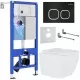 Унитаз с инсталляцией Roxen StounFix Slim 543879 с унитазом 530135-01 с кнопкой Santi 410280B