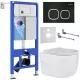 Унитаз с инсталляцией Roxen StounFix Slim 545591 с унитазом 530155-01 с кнопкой Santi 410280B