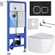 Унитаз с инсталляцией Roxen StounFix Slim 964427 с унитазом 530160-01 и с клавишей Santi 410280B 