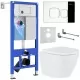 Унитаз с инсталляцией Roxen StounFix Slim 547461 с унитазом 530185-02 с кнопкой Santi 410280CH