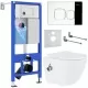 Унитаз с инсталляцией Roxen StounFix Slim 942567 с унитазом 530185-01Х с кнопкой Santi 410280CH