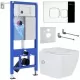 Унитаз с инсталляцией Roxen StounFix Slim 552245 с унитазом 530135-01X с кнопкой Santi 410280CH