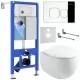Унитаз с инсталляцией Roxen StounFix Slim 964100 с унитазом 530170-01 с кнопкой Santi 410280CH 