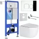Унитаз с инсталляцией Roxen StounFix Slim 964469 с унитазом 530160-01 и с клавишей Santi 410280CH 