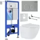 Унитаз с инсталляцией Roxen StounFix Slim 557682 с унитазом 530185-01 с кнопкой Santi 410280M