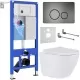 Унитаз с инсталляцией Roxen StounFix Slim 624013 с унитазом 530185-01 с кнопкой Steel 420260G