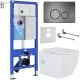 Унитаз с инсталляцией Roxen StounFix Slim 632852 с унитазом 530135-01X с кнопкой Steel 420260G