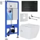 Унитаз с инсталляцией Roxen StounFix Slim 583046 с унитазом 530135-01X с кнопкой Caspia 410280B