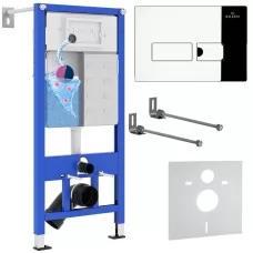 Инсталляция для унитаза Roxen StounFix Slim 710200 с кнопкой Caspia 410280CH