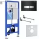 Инсталляция для унитаза Roxen StounFix Slim 710200 с кнопкой Glass 430280B