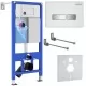 Инсталляция для унитаза Roxen StounFix Slim 710200 с кнопкой Glass 430280W