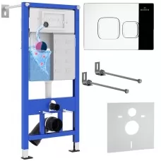 Инсталляция для унитаза Roxen StounFix Slim 710200 с кнопкой Santi 410280CH