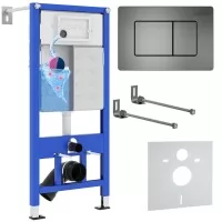 Инсталляция для унитаза Roxen StounFix Slim 710200 с кнопкой Steel 420280G