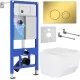 Унитаз с инсталляцией Roxen StounFix Dual Fresh 968023 клавиша смыва Santi 410260G + Roxen Boro 530145-01