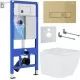 Унитаз с инсталляцией Roxen StounFix Dual Fresh 968065 клавиша Caspia 410280GB + Roxen Cube 530135-01