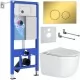 Унитаз с инсталляцией Roxen StounFix Dual Fresh 968046 клавиша смыва Santi 410260G + Roxen Vortex 530160-01