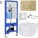 Унитаз с инсталляцией Roxen StounFix Dual Fresh 968095 клавиша смыва Caspia 410280GB + Roxen Cube 530135-01X