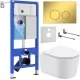 Унитаз с инсталляцией Roxen StounFix Dual Fresh 968026 клавиша смыва Santi 410260G + Roxen Simple 530120-01