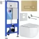 Унитаз с инсталляцией Roxen StounFix Dual Fresh 968090 клавиша смыва Caspia 410280GB + унитаз Vortex 530160-01