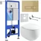 Унитаз с инсталляцией Roxen StounFix Dual Fresh 968085 клавиша Caspia 410280GB + Roxen Egg 530170-01