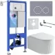 Унитаз с инсталляцией Roxen StounFix Dual Fresh 968253 клавиша смыва Santi 410260DG + унитаз Royal Matt 530200-01