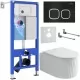 Унитаз с инсталляцией Roxen StounFix Dual Fresh 968267 клавиша смыва Santi 410280B + унитаз Royal Matt 530200-01