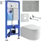 Унитаз с инсталляцией Roxen StounFix Dual Fresh 968275 клавиша смыва Santi 410280M + унитаз Royal Matt 530200-01