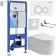 Унитаз с инсталляцией Roxen StounFix Dual Fresh 968230 клавиша смыва Santi 410260W + унитаз Royal Matt 530200-01