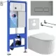 Унитаз с инсталляцией Roxen StounFix Dual Fresh 968214 клавиша смыва Caspia 410280M + Roxen Royal Matt 530200-01