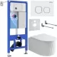 Унитаз с инсталляцией Roxen StounFix Dual Fresh 968265 клавиша смыва Santi 410280W + унитаз Royal Matt 530200-01