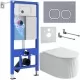 Унитаз с инсталляцией Roxen StounFix Dual Fresh 968280 клавиша смыва Santi 410280DG + унитаз Royal Matt 530200-01