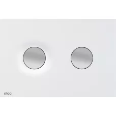 Кнопка смыва AlcaPlast Dot.Dot M1976-2 белый матовый/хром матовый