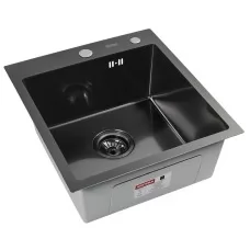Кухонная мойка ARFEKA ECO AR 450*500 BLACK PVD NANO DECOR MILLET GRAINS