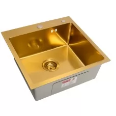 Кухонная мойка ARFEKA ECO AR 500*500 GOLD PVD NANO DECOR