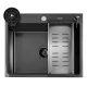 Кухонная мойка FUTUR FK 6050 Eco EMBOSSING POP-UP RINZER PLUS Black Nano