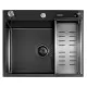 Кухонная мойка FUTUR FK 6050 Eco EMBOSSING POP-UP STANDART Black Nano