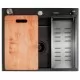 Кухонная мойка FUTUR FK 6050 Eco EMBOSSING POP-UP BOARD PLUS Black Nano